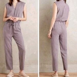 Anthropologie Cloth‎ & Stone Lilac Tencel Jumpsuit - Size Medium Romper